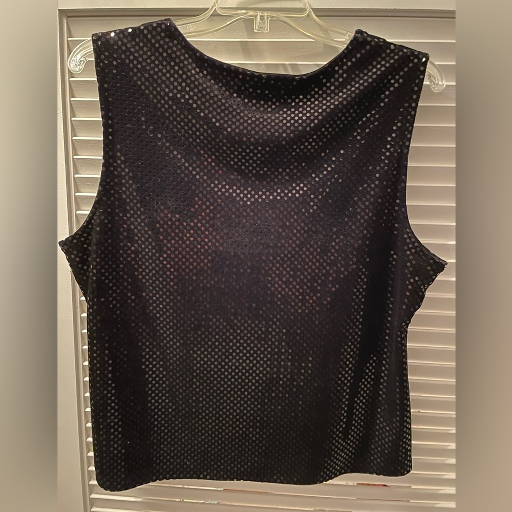 New Large Shimmer on velour Stretch tank top- great basic item